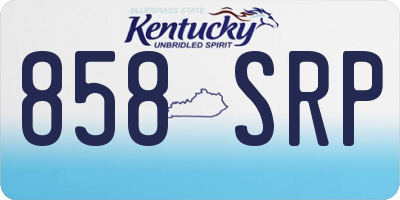 KY license plate 858SRP
