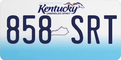 KY license plate 858SRT