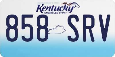 KY license plate 858SRV