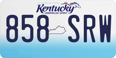 KY license plate 858SRW