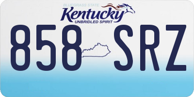 KY license plate 858SRZ