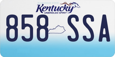 KY license plate 858SSA