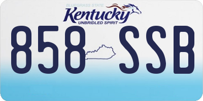 KY license plate 858SSB