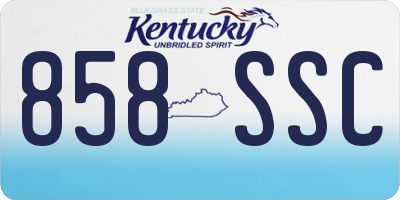 KY license plate 858SSC