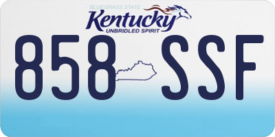 KY license plate 858SSF