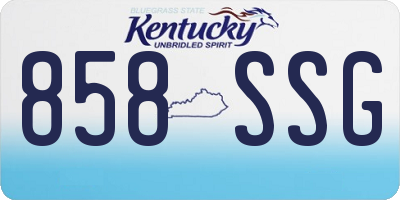 KY license plate 858SSG
