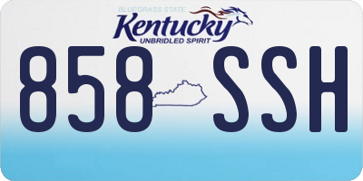 KY license plate 858SSH