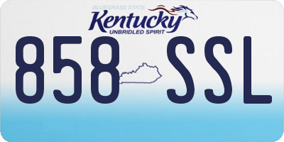 KY license plate 858SSL