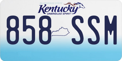 KY license plate 858SSM