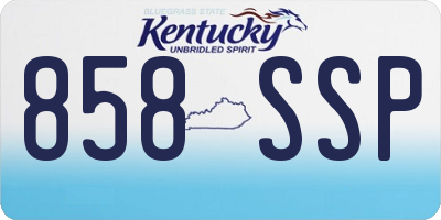 KY license plate 858SSP