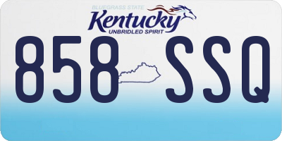 KY license plate 858SSQ