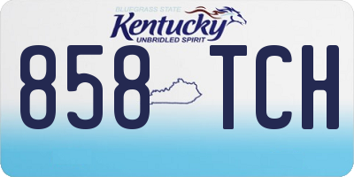 KY license plate 858TCH