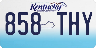 KY license plate 858THY
