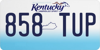 KY license plate 858TUP