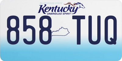 KY license plate 858TUQ