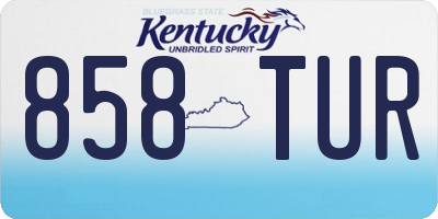 KY license plate 858TUR