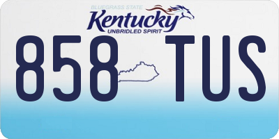 KY license plate 858TUS