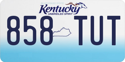 KY license plate 858TUT