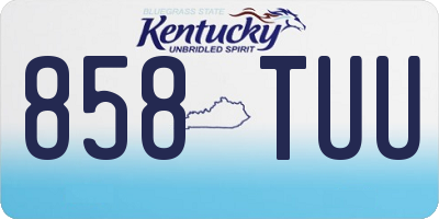 KY license plate 858TUU