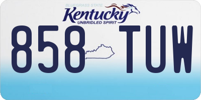 KY license plate 858TUW