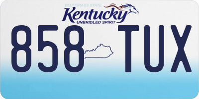KY license plate 858TUX