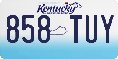 KY license plate 858TUY
