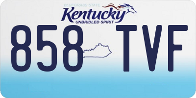 KY license plate 858TVF
