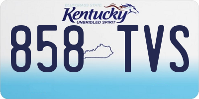 KY license plate 858TVS