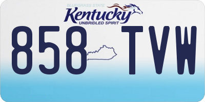 KY license plate 858TVW