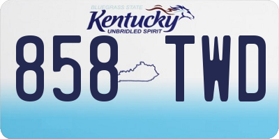 KY license plate 858TWD