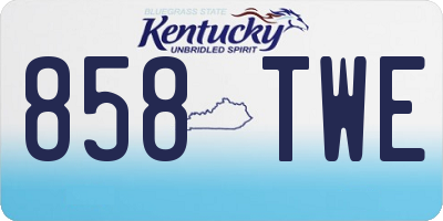 KY license plate 858TWE