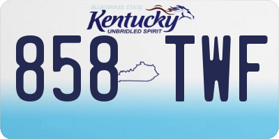 KY license plate 858TWF