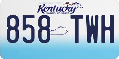 KY license plate 858TWH
