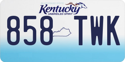 KY license plate 858TWK
