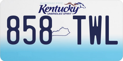 KY license plate 858TWL