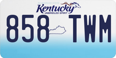 KY license plate 858TWM