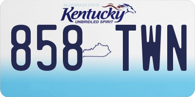 KY license plate 858TWN