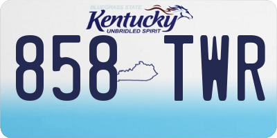 KY license plate 858TWR