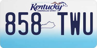 KY license plate 858TWU