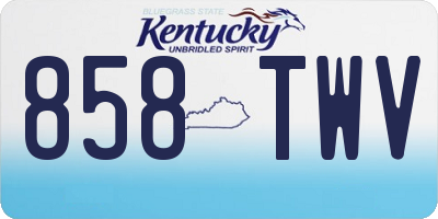 KY license plate 858TWV
