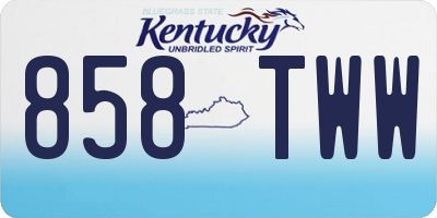 KY license plate 858TWW