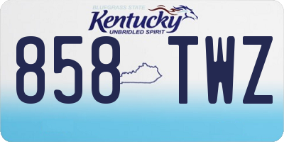 KY license plate 858TWZ