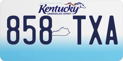 KY license plate 858TXA