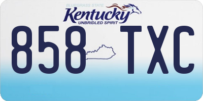 KY license plate 858TXC