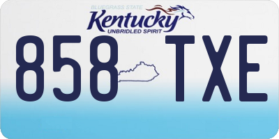 KY license plate 858TXE