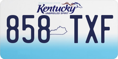 KY license plate 858TXF