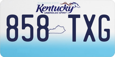 KY license plate 858TXG