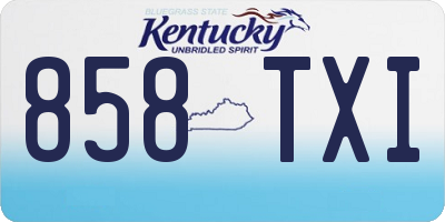 KY license plate 858TXI