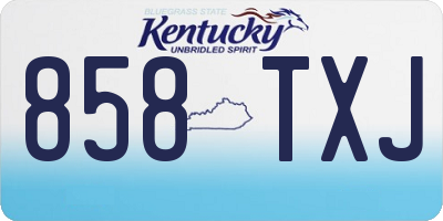 KY license plate 858TXJ