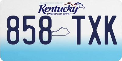 KY license plate 858TXK